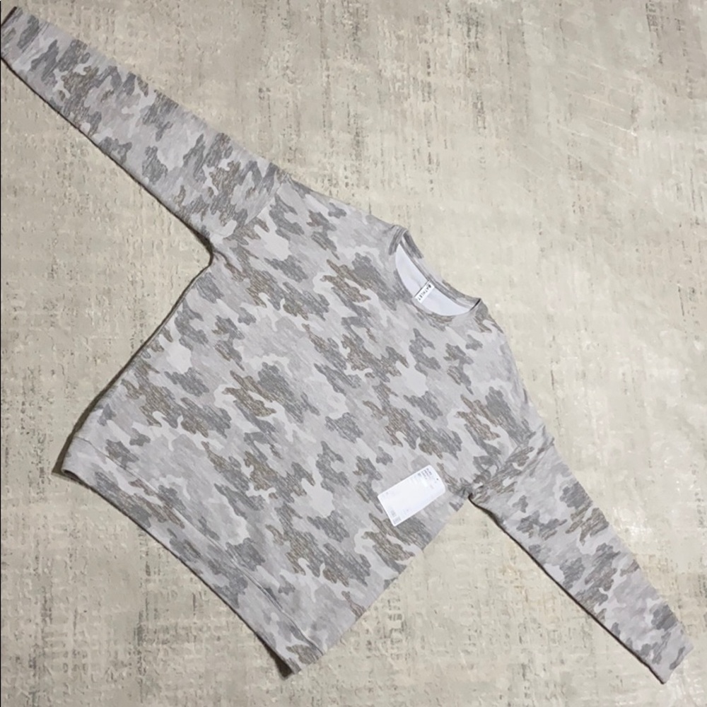 Athleta Pure Luxe Printed Grey Sweatshirt